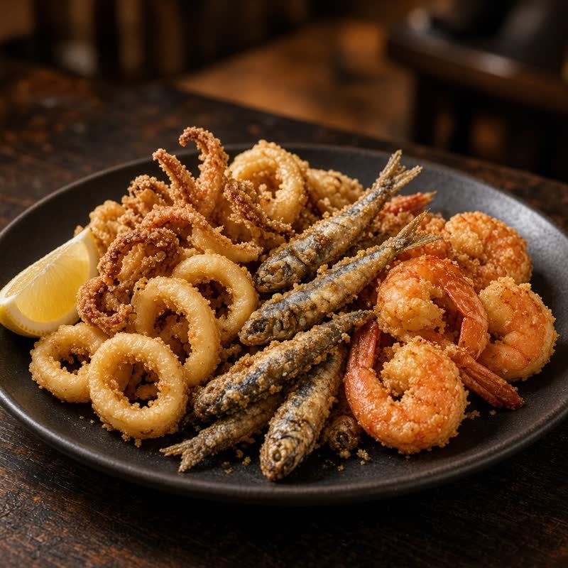 Mixed fried fish